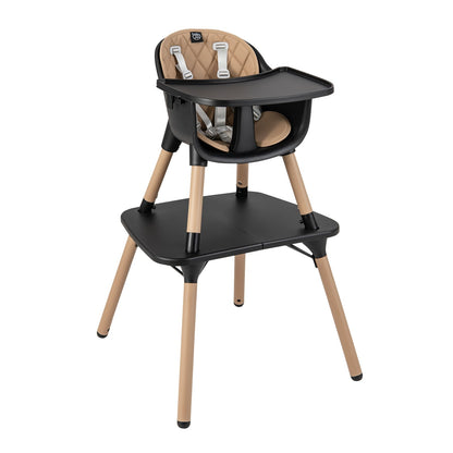 Ensemble de Table et Chaise Convertible 4-en-1 pour Bébé et Tout-Petit, Marron