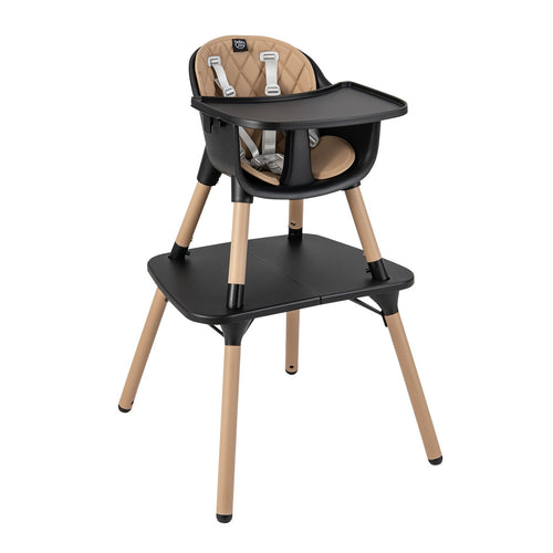 4-In-1 Baby Convertible Toddler Table Chair Set, Brown