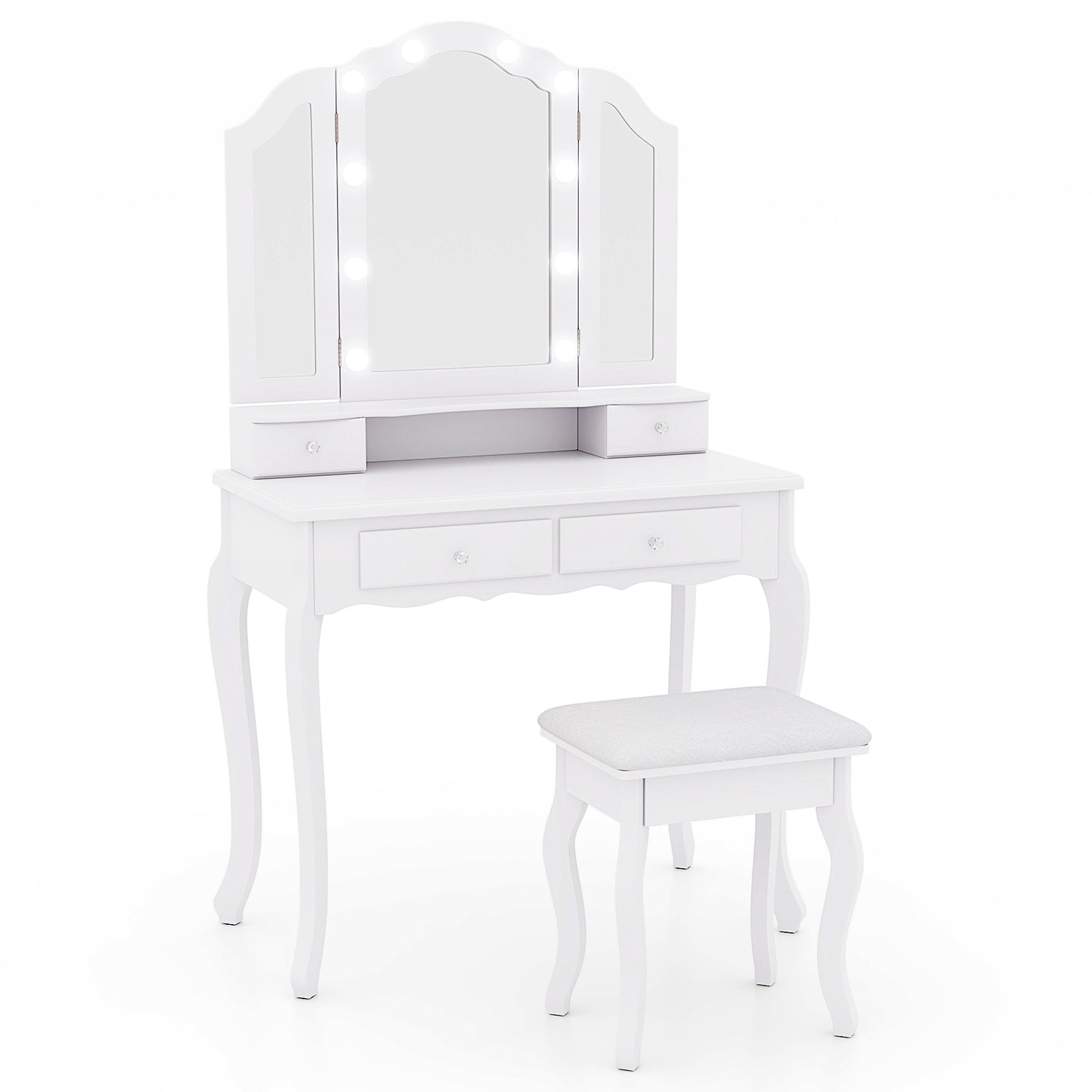 Makeup Vanity Table With Lighted Mirror, Drawers, White Makeup Vanities at Gallery Canada