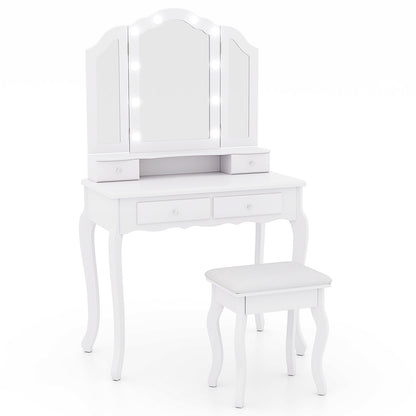 Makeup Vanity Table With Lighted Mirror, Drawers, White Makeup Vanities at Gallery Canada