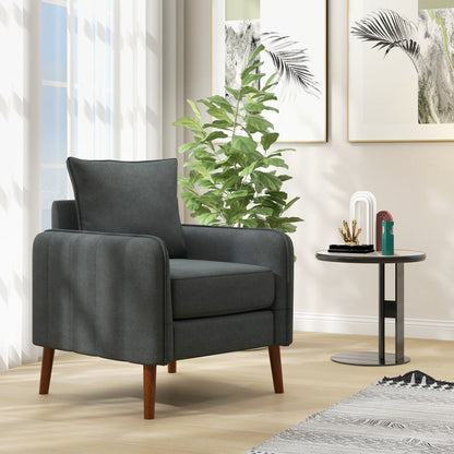 Fabric Upholstered Sofa Chair with Removable Back and Seat Cushions, Gray Accent Chairs at Gallery Canada