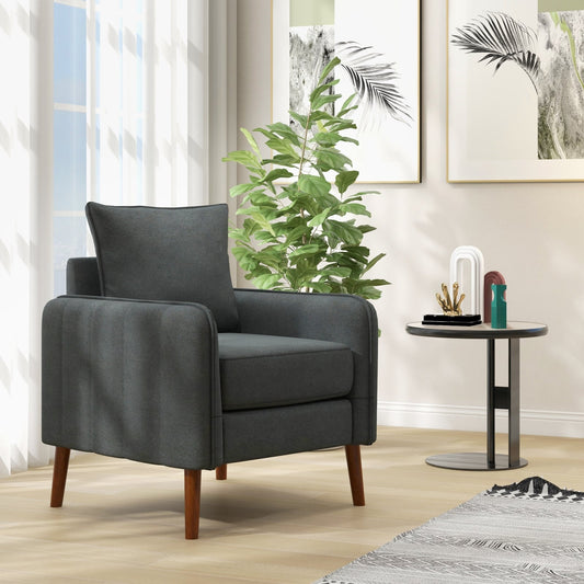 Fabric Upholstered Sofa Chair, Removable Cushions, Gray Accent Chairs Gray at Gallery Canada