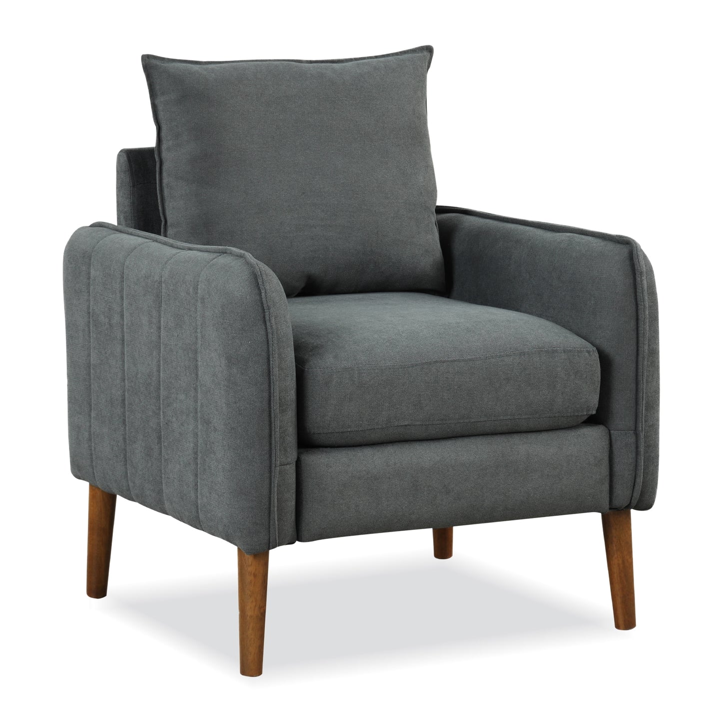 Fabric Upholstered Sofa Chair with Removable Back and Seat Cushions, Gray Accent Chairs Gray at Gallery Canada