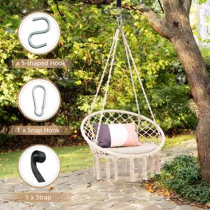 Cushioned Hammock Swing Chair, Beige Hammocks at Gallery Canada