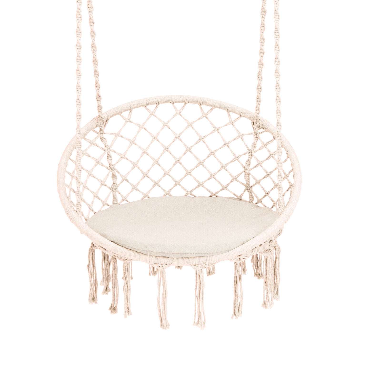Cushioned Hammock Swing Chair, Beige Hammocks Beige at Gallery Canada