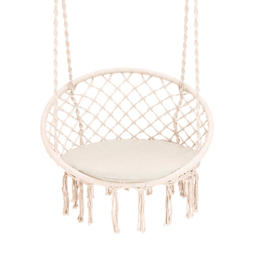 Cushioned Hammock Swing Chair, Beige Hammocks Beige at Gallery Canada