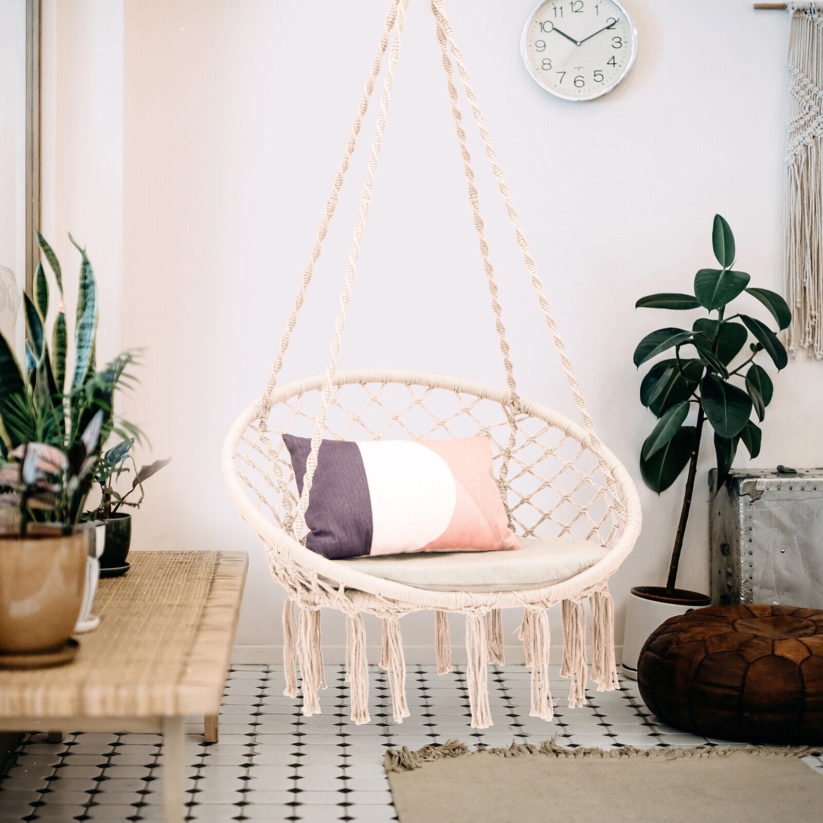 Cushioned Hammock Swing Chair, Beige Hammocks at Gallery Canada