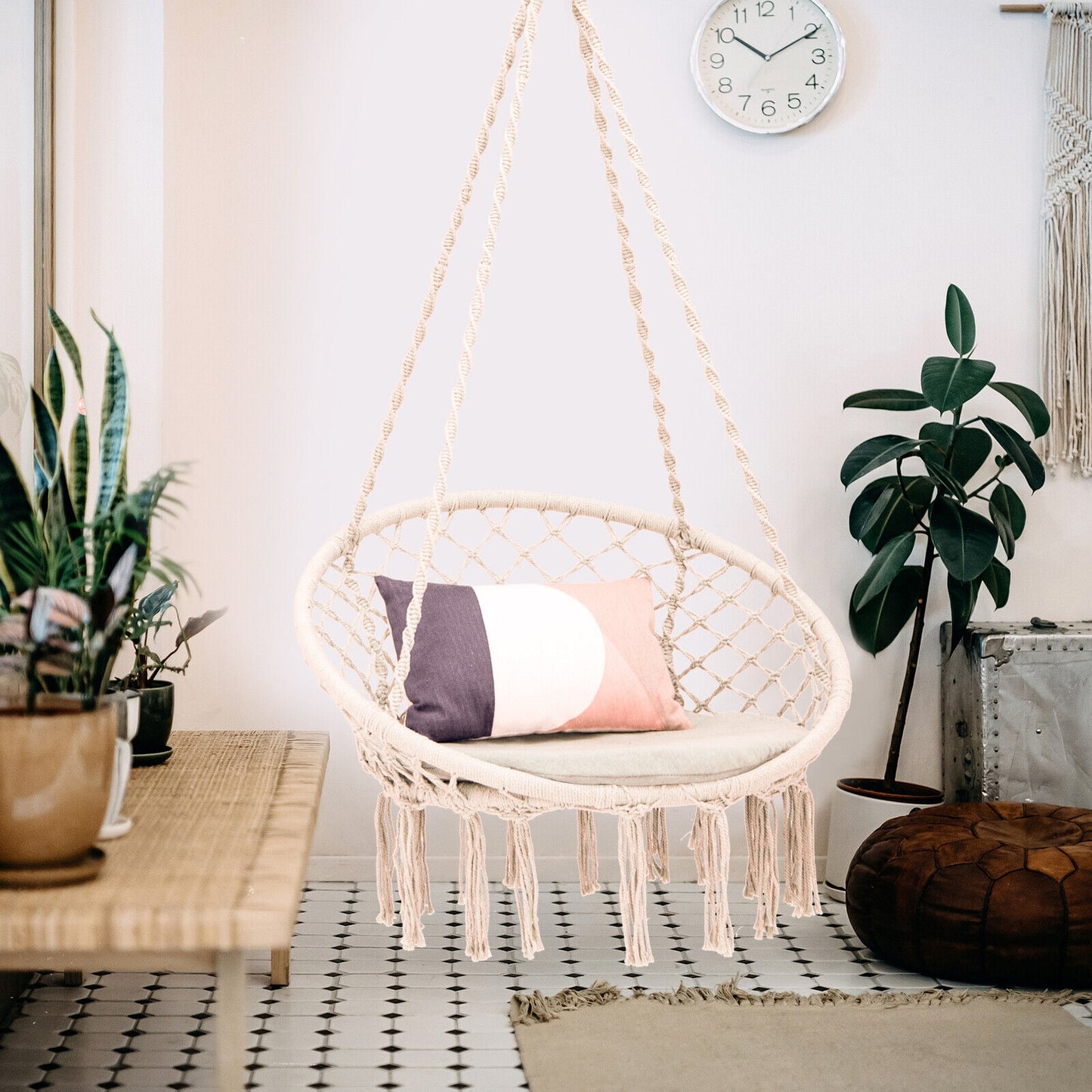 Cushioned Hammock Swing Chair, Beige Hammocks at Gallery Canada