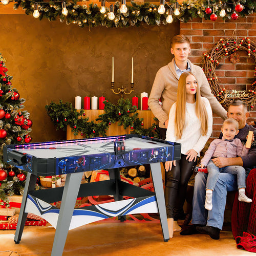 Air Powered Hockey Game Table, 2 Pushers and Pucks, Blue