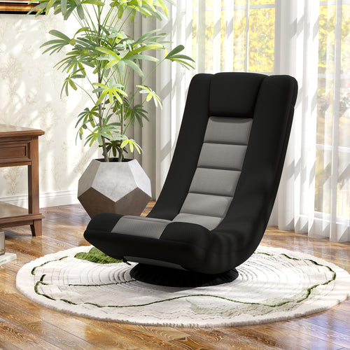 360° Swivel Gaming Chair with 4 Adjustable Position-Black and Gray, Black & Gray