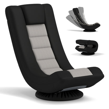 360° Swivel Gaming Chair with 4 Adjustable Position-Black and Gray, Black & Gray Gaming Chairs at Gallery Canada