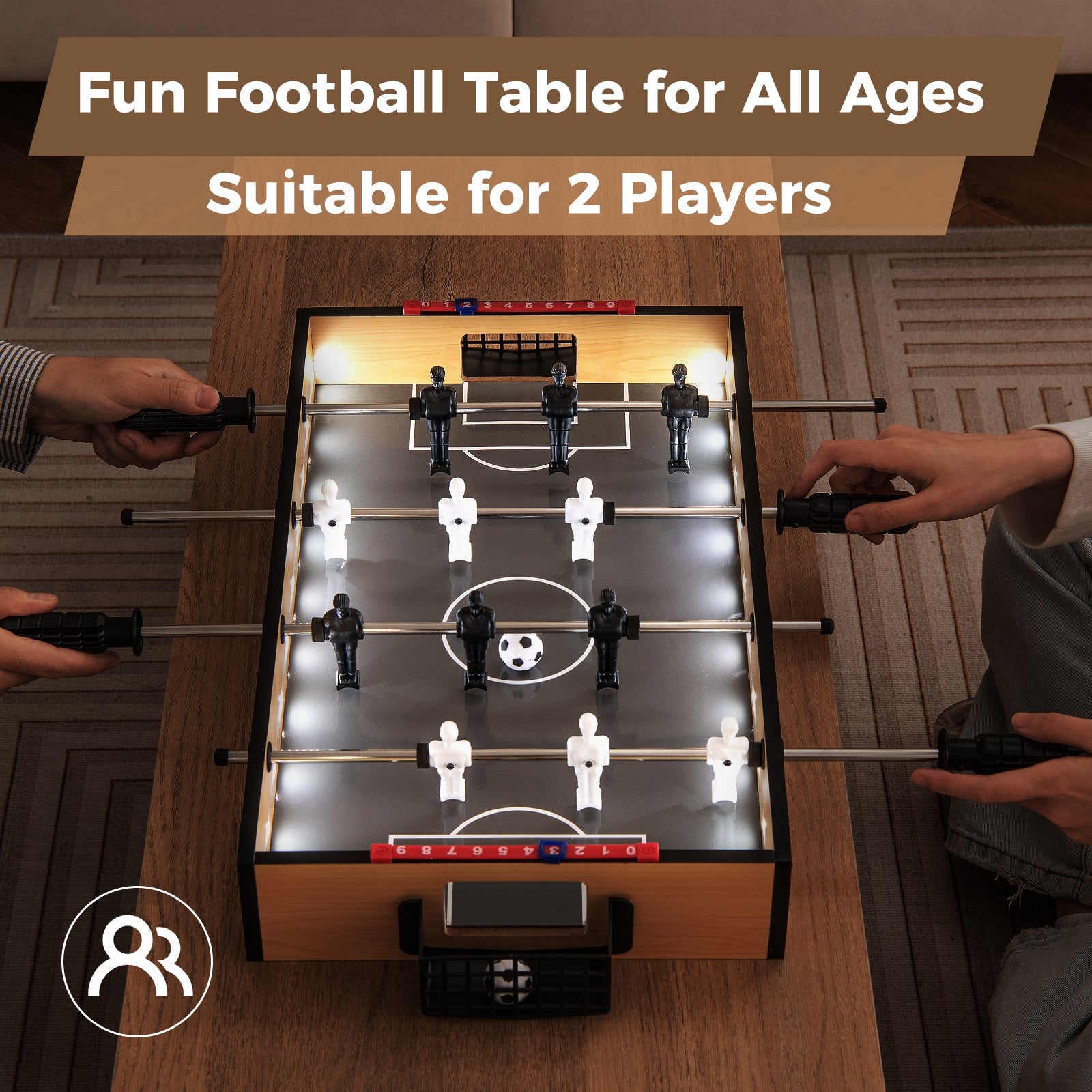 Game Room Size Football Table with Non-slip Handle, Brown Game Room at Gallery Canada
