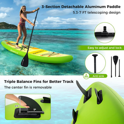 Planche à Paddle Gonflable Debout, Accessoires iSUP, 3 Ailerons, S