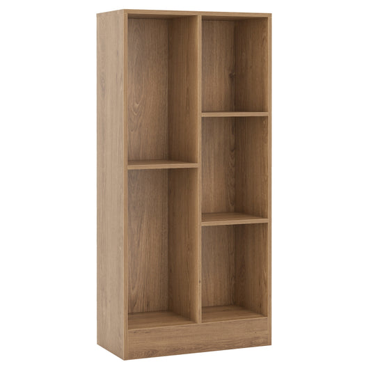 41 Inches 5-Cube Floor Bookcase, With Anti-Tipping Kits, Natural