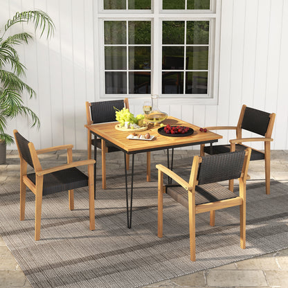 Set of 2 Stackable Outdoor Wicker Dining Chair, Natural Dining Chairs at Gallery Canada
