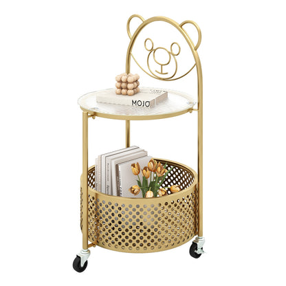 Modern Sofa Side Table On Lockable Wheels, Golden End & Side Tables Golden at Gallery Canada