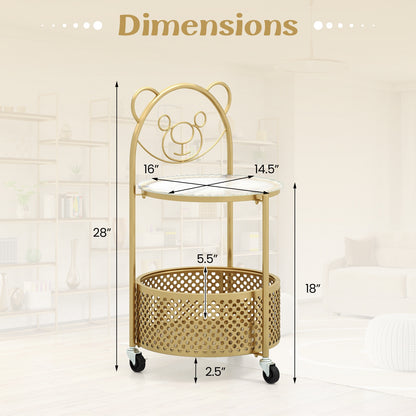 Modern Sofa Side Table on Lockable Wheels for Living Room Bedroom Study, Golden End & Side Tables at Gallery Canada