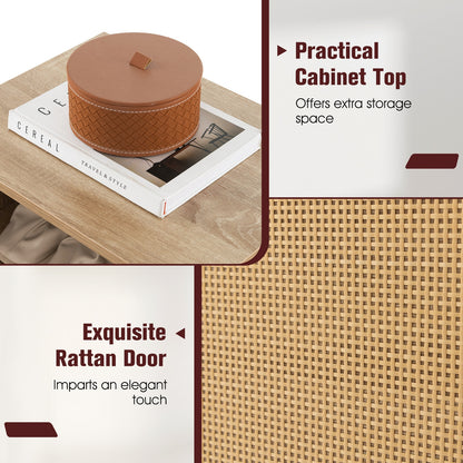 2-in-1 Rattan Shoe Cabinet with Bench Shoe Storage Bench with Washable Cushion, Natural Shoe Racks & Storage Benches at Gallery Canada