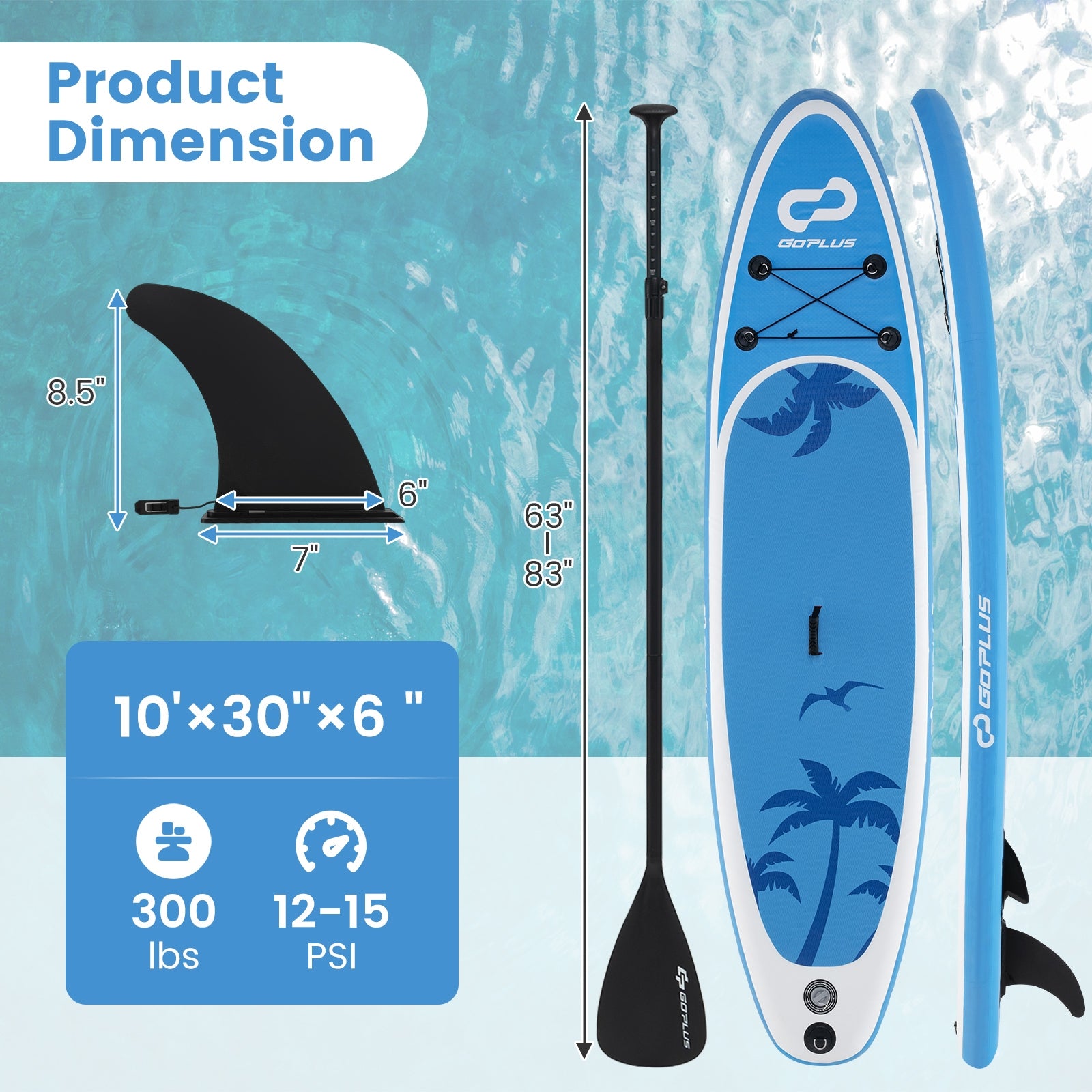 Inflatable Stand Up Paddle Board with Premium SUP Accessories-S, Blue Surfing at Gallery Canada