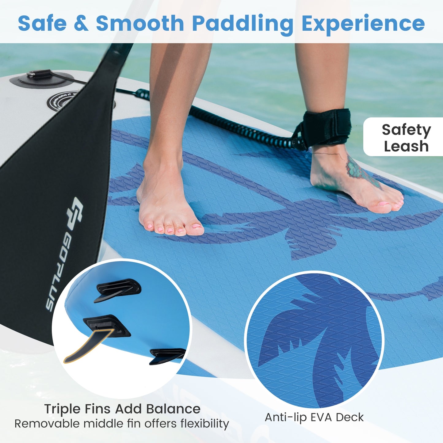Inflatable Stand Up Paddle Board with Premium SUP Accessories-S, Blue Surfing at Gallery Canada