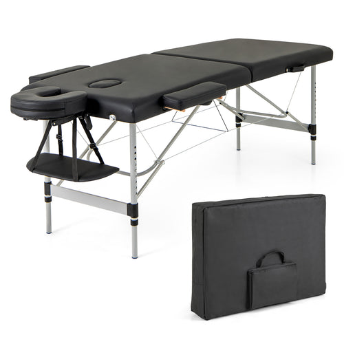 84 Inches Professional Massage Lash Bed with Carrying Bag, Black