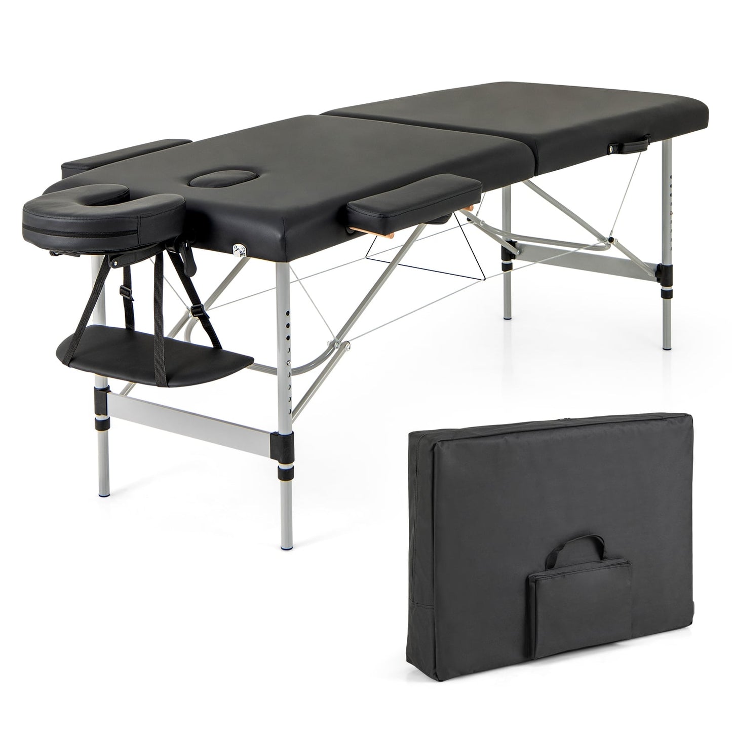 Professional Massage Lash Bed, 84 Inches, With Carrying Bag, Black Spa & Salon Black at Gallery Canada