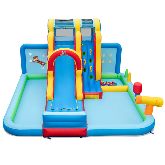 Inflatable Water Slide Park, Long Slide, Splash Pools, Ball Pit, Multicolor Bounce House Multicolor at Gallery Canada