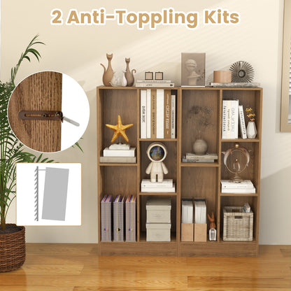 41 Inches 5-Cube Floor Bookcase with 2 Anti-Tipping Kits, Natural Bookcases at Gallery Canada