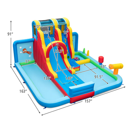 Parc de Toboggans Gonflables, Long Toboggan, Piscines à Éclaboussures, Piscine à Balles, Multicolore