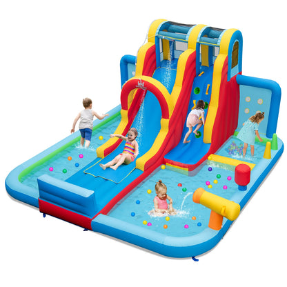 Parc de Toboggans Gonflables, Long Toboggan, Piscines à Éclaboussures, Piscine à Balles, Multicolore