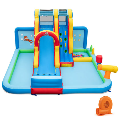 Inflatable Water Slide With Splash Pools, Ball Pit, 680W Blower, Multicolor Bounce House at Gallery Canada
