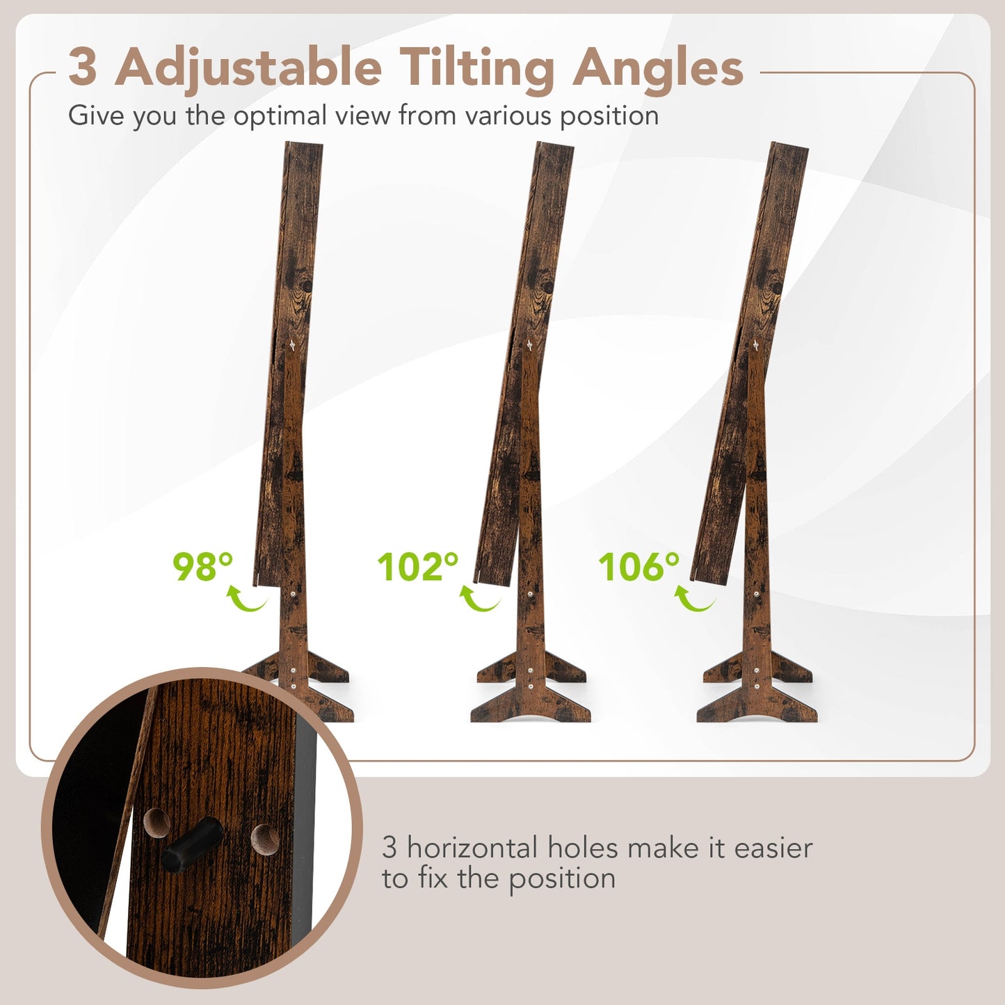 Mirrored Standing Jewelry Cabinet Storage Box, Brown Jewelry Armoires at Gallery Canada