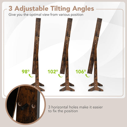 Mirrored Standing Jewelry Cabinet Storage Box, Brown Jewelry Armoires at Gallery Canada