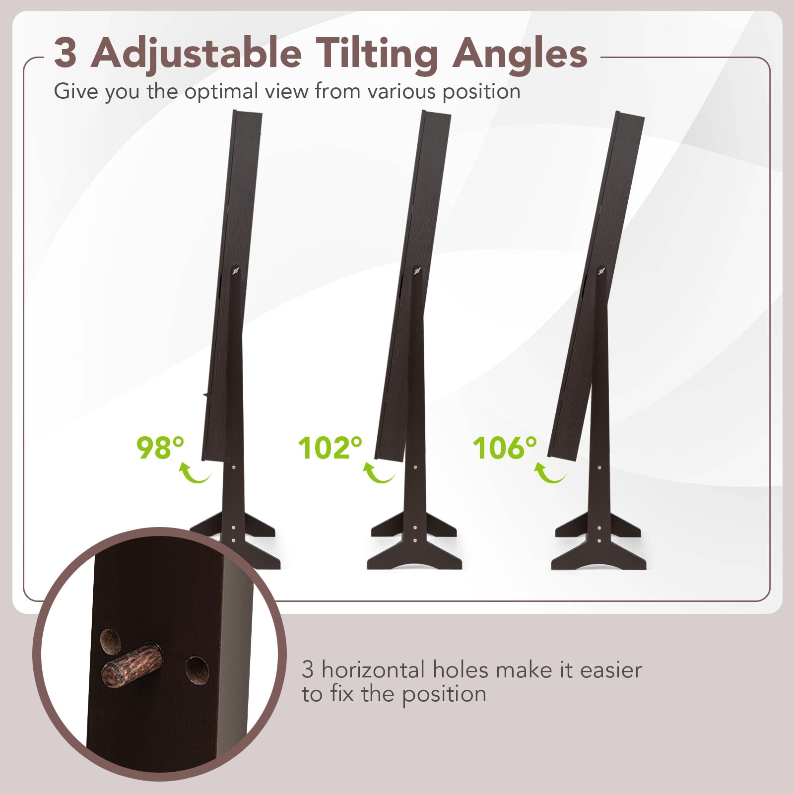 Mirrored Standing Jewelry Cabinet, Rustic Brown Jewelry Armoires at Gallery Canada