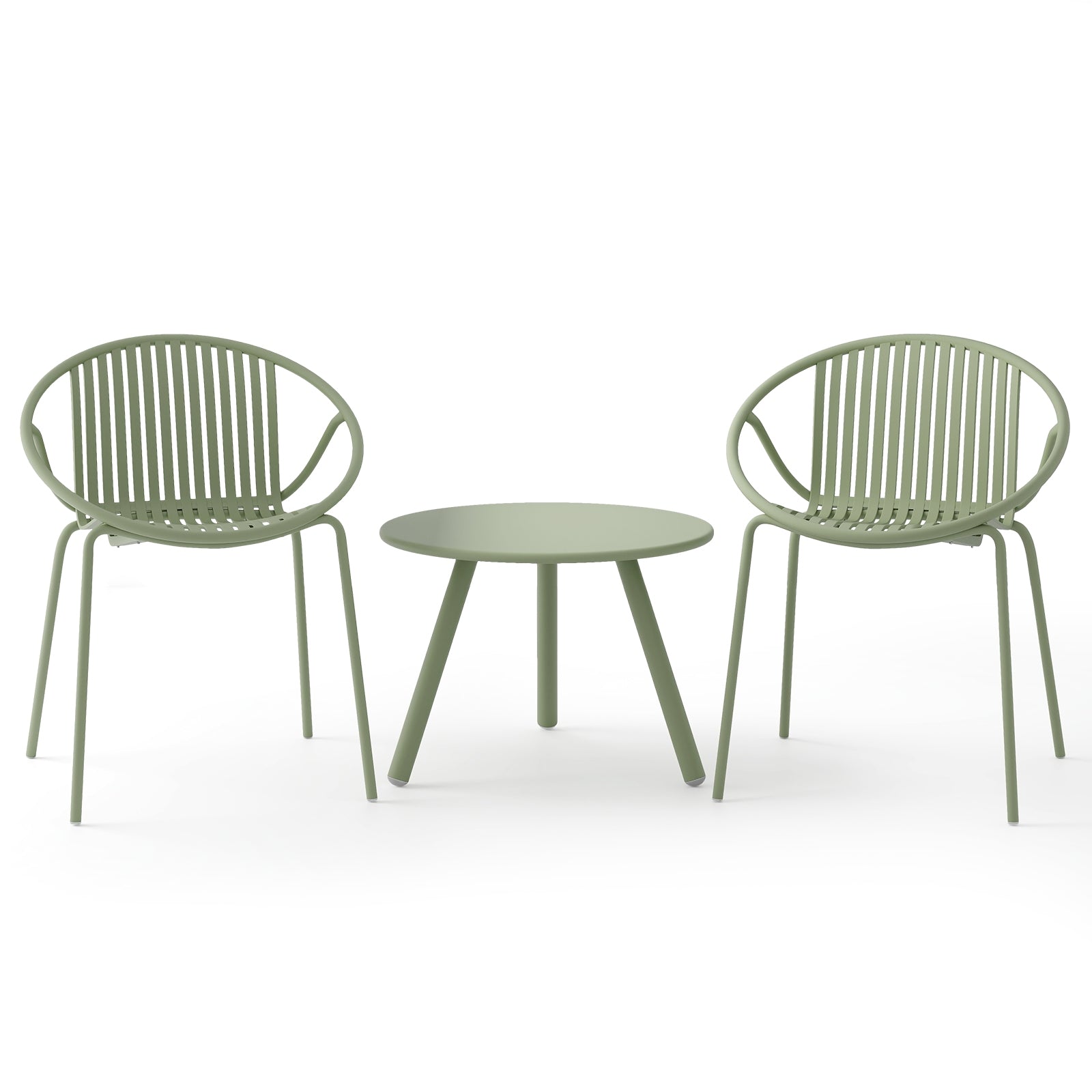 All Weather PP Patio Conversation Set with Round Coffee table and 2 Chairs, Green Patio Conversation Sets Green at Gallery Canada