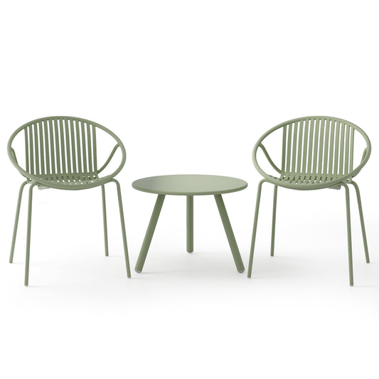 All Weather PP Patio Conversation Set with Round Coffee table and 2 Chairs, Green Patio Conversation Sets Green at Gallery Canada