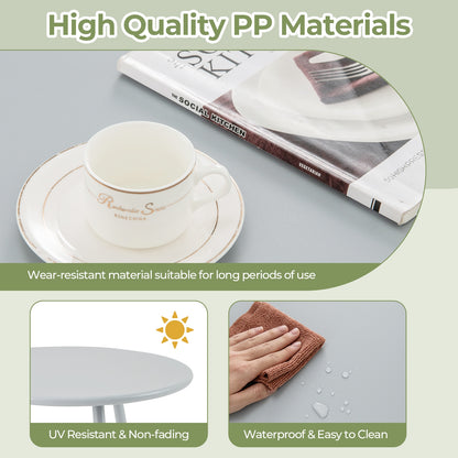 All Weather PP Patio Conversation Set with Round Coffee table and 2 Chairs, Gray Patio Conversation Sets at Gallery Canada