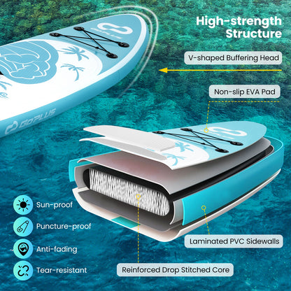 10/11 Feet Inflatable Stand Up Paddle Board with Premium SUP Accessories-L Water Sports at Gallery Canada