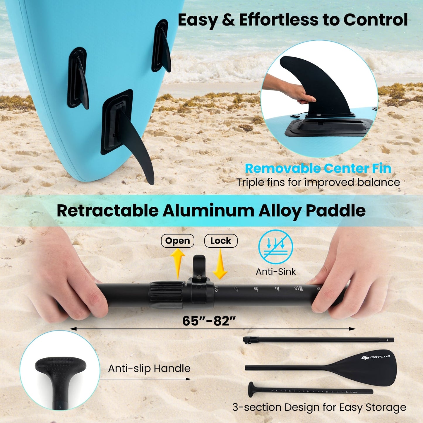 10/11 Pieds Planche à Paddle Gonflable Debout, Accessoires SUP Premium, L