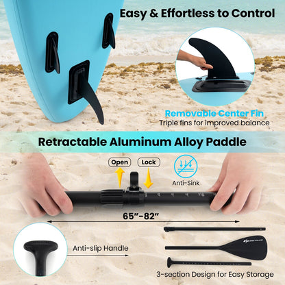 10/11 Pieds Planche à Paddle Gonflable Debout, Accessoires SUP Premium, L