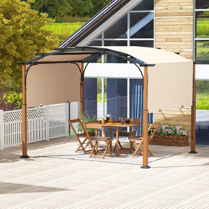 10 x 12 FT Outdoor Retractable Pergola with Retractable Canopy for Patio, Beige Gazebos at Gallery Canada