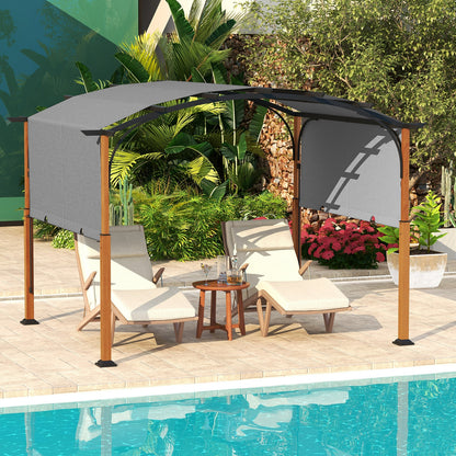 10 x 12 FT Outdoor Retractable Pergola with Retractable Canopy for Patio, Gray Gazebos at Gallery Canada