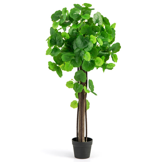 44 Inch Artificial Crabapple Tree, Adjustable Branches, Green Faux Plants Green at Gallery Canada