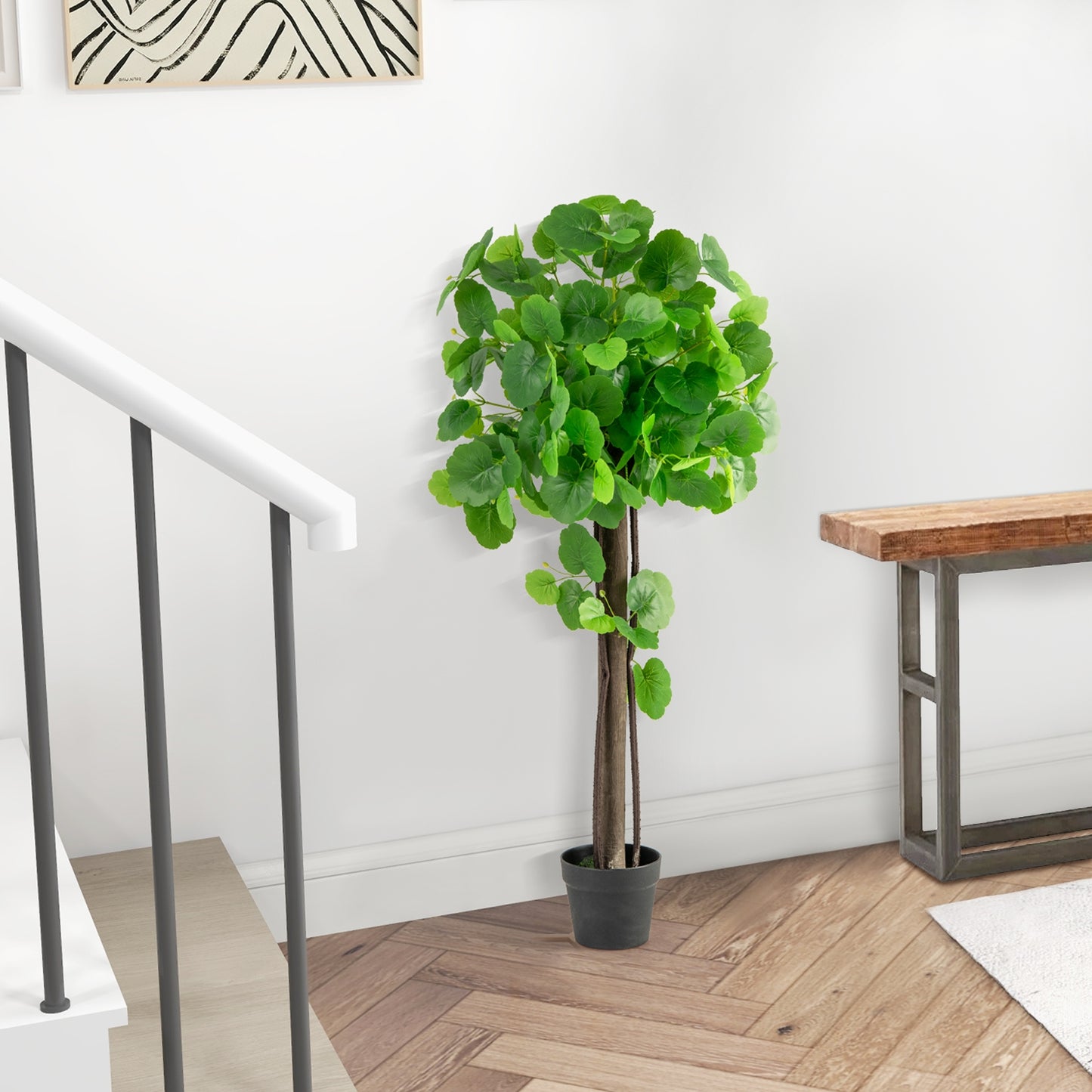 44 Inch Artificial Crabapple Tree with Adjustable Branches for Decor, Green Faux Plants at Gallery Canada