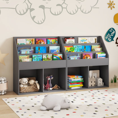 Kids Wooden Bookshelf Bookcase Children Toy Storage Cabinet Organizer, Gray Kids Storage at Gallery Canada