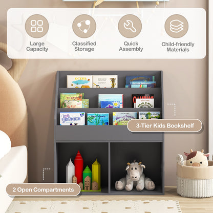 Kids Wooden Bookshelf Bookcase Children Toy Storage Cabinet Organizer, Gray Kids Storage at Gallery Canada