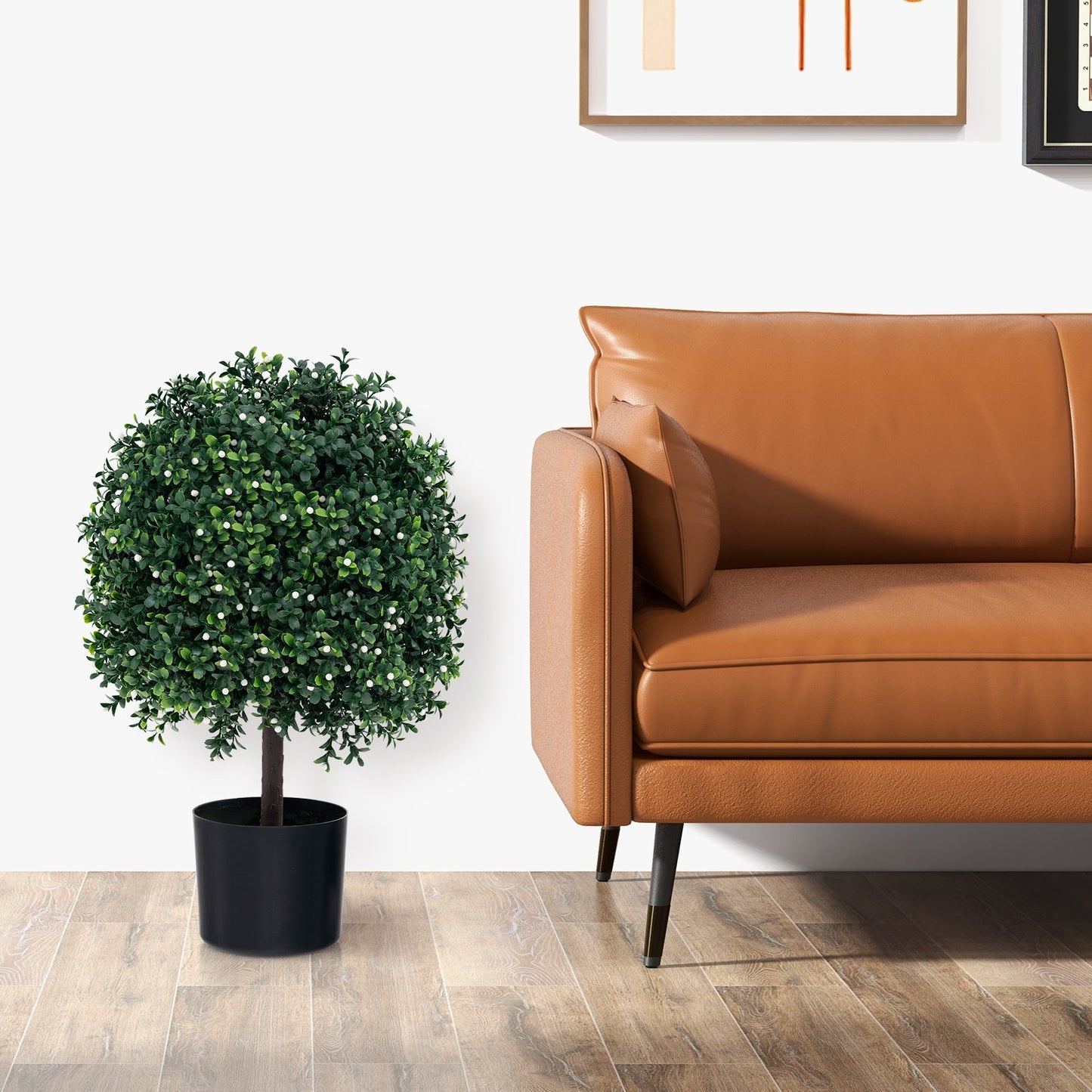 Artificial Boxwood Topiary Ball Tree Faux Bushes Ball Plants with UV Rated Leaves, Green Faux Plants at Gallery Canada