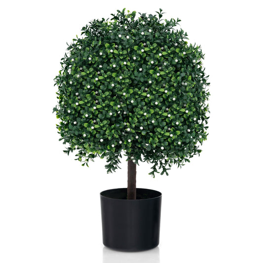 Artificial Boxwood Topiary Ball Tree, UV Rated Leaves, Green Faux Plants Green at Gallery Canada