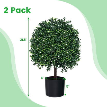 Artificial Boxwood Topiary Ball Tree Faux Bushes Ball Plants with UV Rated Leaves, Green Faux Plants at Gallery Canada