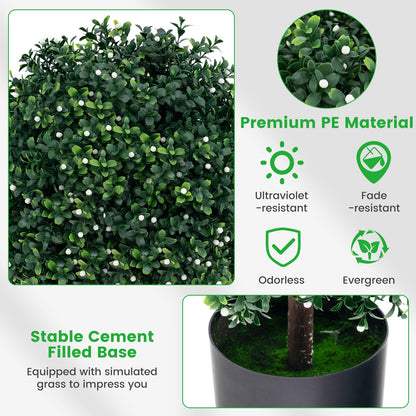 Artificial Boxwood Topiary Ball Tree Faux Bushes Ball Plants with UV Rated Leaves, Green Faux Plants at Gallery Canada
